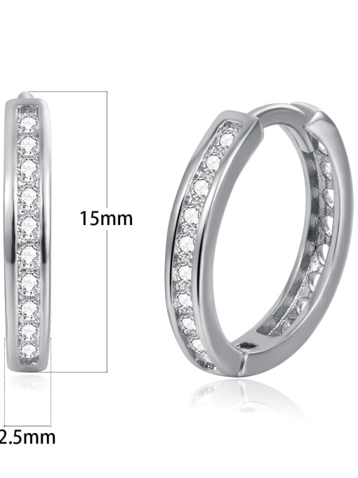 White Gold Simple micro-inlaid zircon ringlet earrings