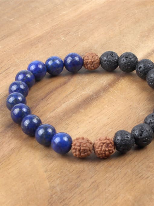handmade Blue and Black Stones Luck Bracelet 1