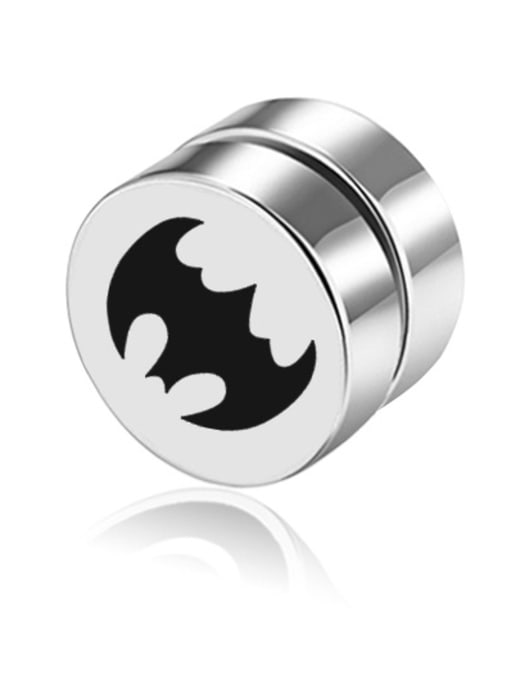 Bat steel surface Stainless Steel With Simplistic Round Stud Earrings