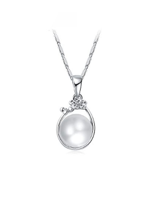 Ronaldo Women Elegant Artificial Pearl Rhinestone Necklace