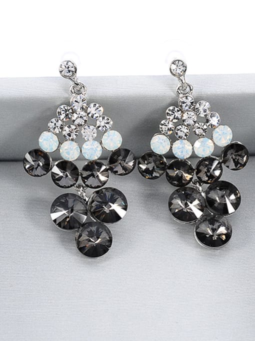 Platinum Personality Grape Shaped Rhinestone Stud Earrings