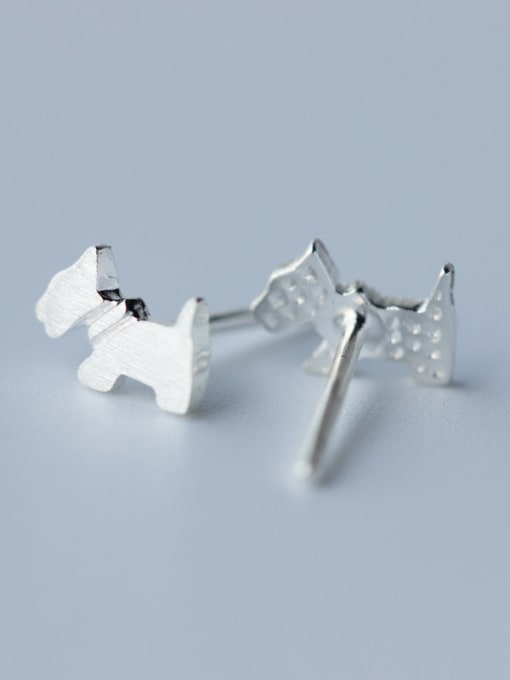 Rosh S925 Silver Mini Cute Dog Stud cuff earring 1