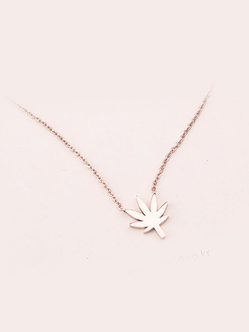 GROSE Korean Style Leaf Pendant Clavicle Necklace 0