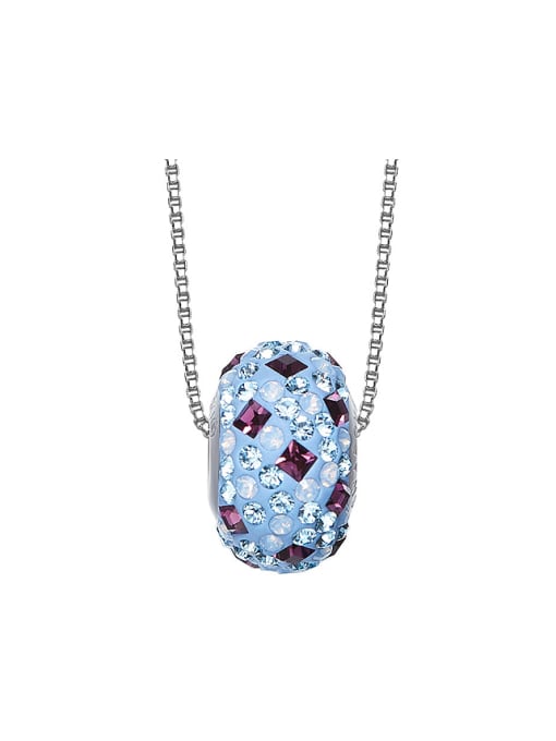 CEIDAI Simple Oblate Bead austrian Crystals Necklace 0