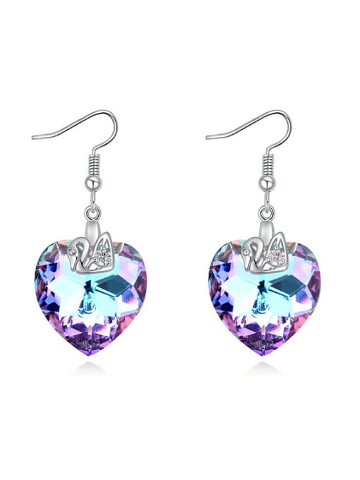 purple Fashion Heart austrian Crystal Alloy Earrings