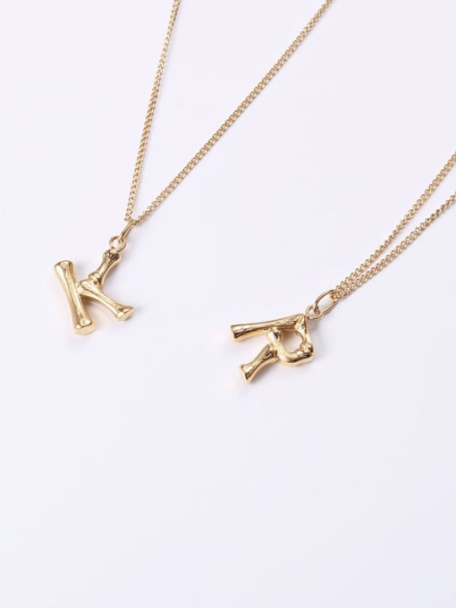GROSE Titanium With Gold Plated Simplistic letter Necklaces 0