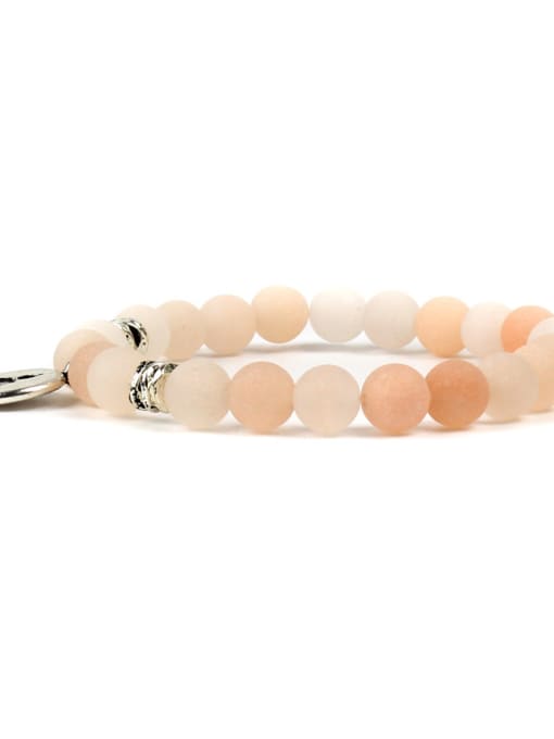 B6016-B Pink White Stones Fashion Gift Bracelet