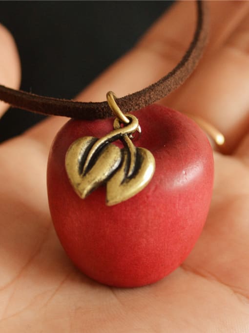 Dandelion Exquisite Red Apple Shaped Necklace 2