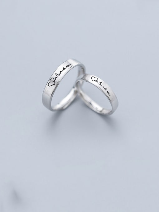 Rosh 925 Sterling Silver With Platinum Plated Simplistic Heart Engagement Free Size  Rings 0