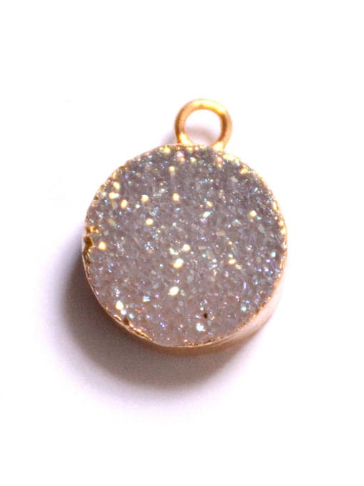 Tess Simple Shiny Natural Crystal Round Pendant 3