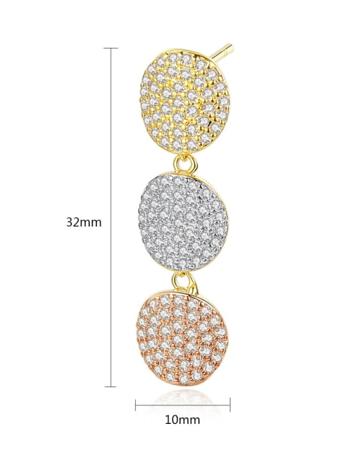 BLING SU Copper inlaid AAA zircon Round Earrings 4