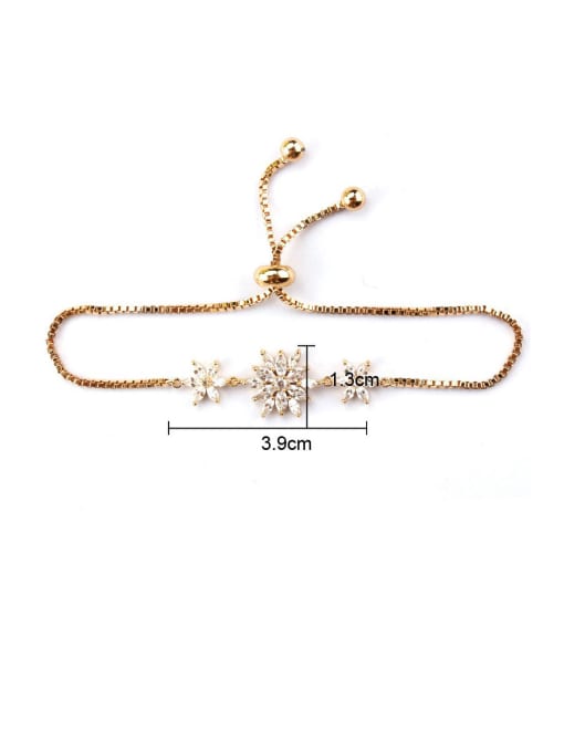 Mo Hai Copper With Cubic Zirconia  Simplistic Flower Adjustable Bracelets 4