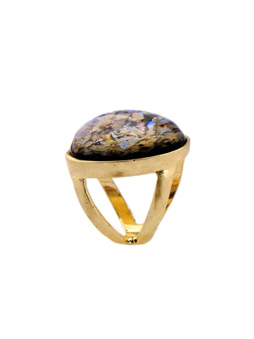 KM Retro Artifcial Stone Alloy Statement Ring 2