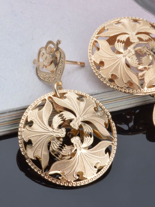 Ya Heng Western Style 14k Rose Gold Plated Stud Earrings 1