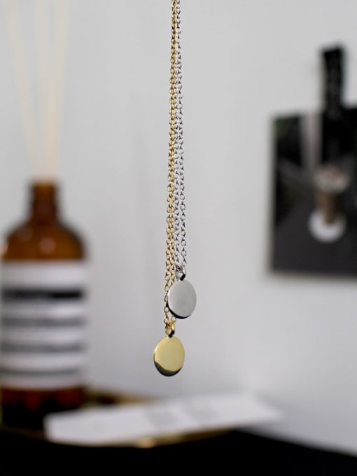 DAKA Sterling silver minimalist geometry small round peas necklace 1