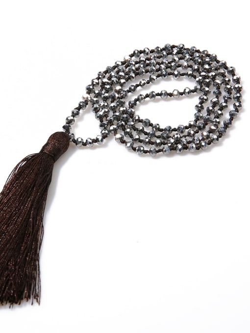 JHBZBVN1392-O Hot Selling Glass Beads Bohemia Tassel Necklace
