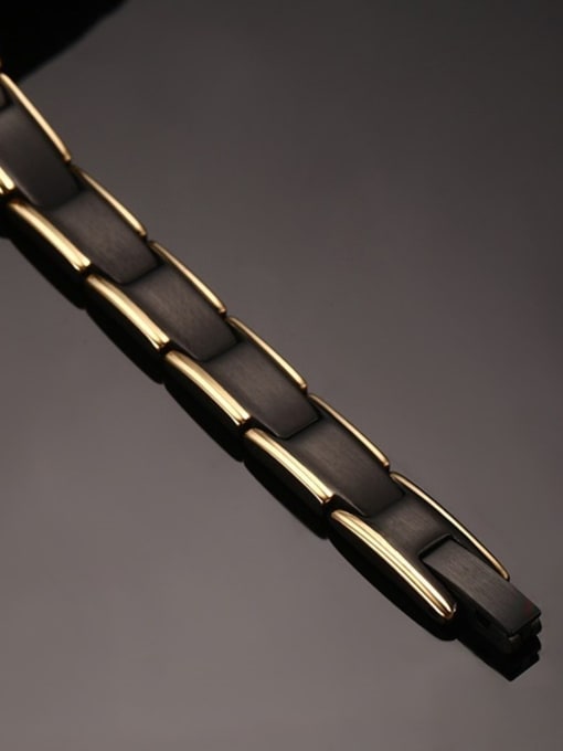 CONG Exquisite Black Gun Plated Magnets Titanium Bracelet 2