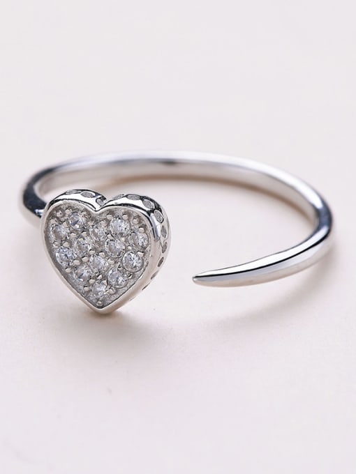 One Silver All-match Heart Shaped Silver Ring 2