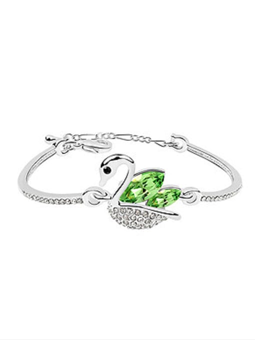 green Fashion austrian Crystals Little Swan Alloy Bracelet