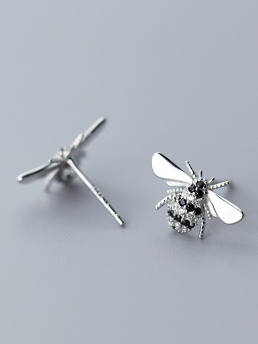 Rosh 999 Fine Silver With Platinum Plated Cute Insect  BeeStud Earrings 2