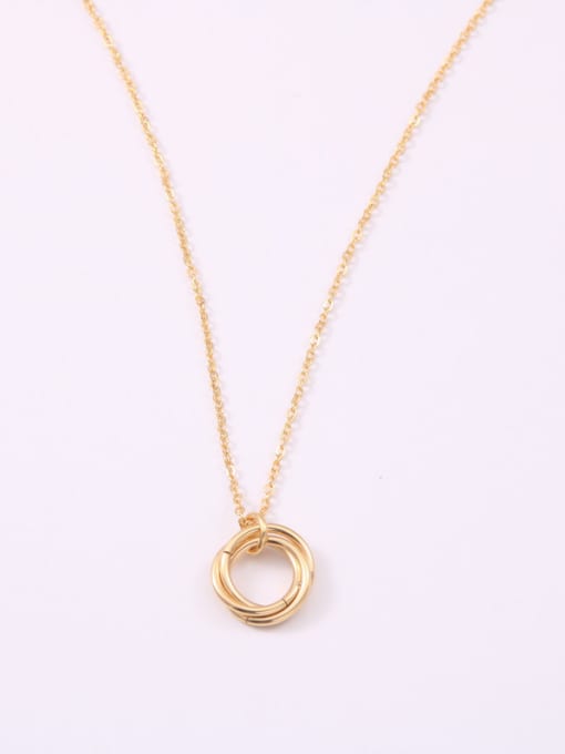 GROSE Titanium With Gold Plated Simplistic Hollow Geometric Necklaces 3