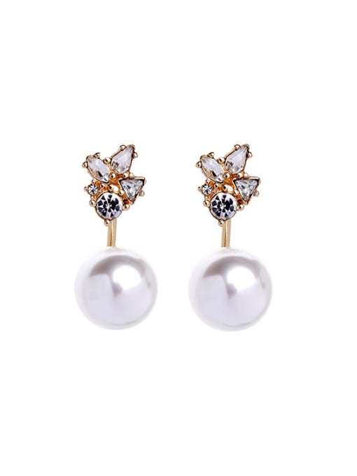 KM Personality Temperament Fashionable Artificial Pearls Stud Earrings 0