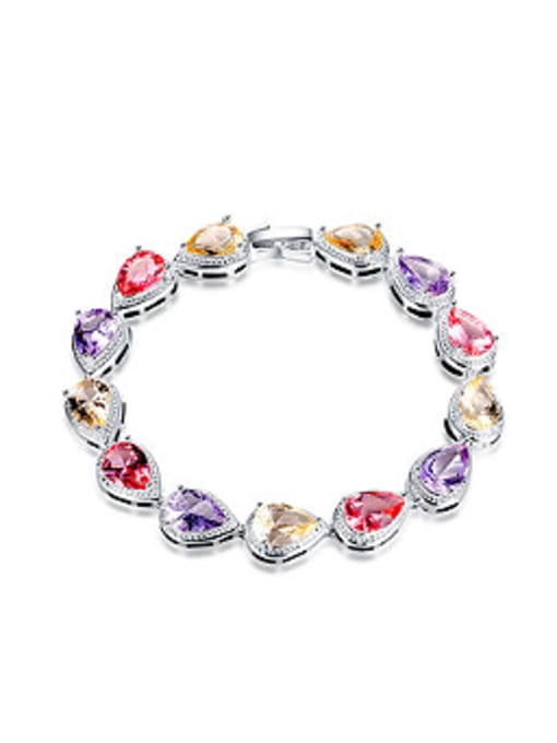 OUXI Fashion Colorful Glass Women Bracelet 0