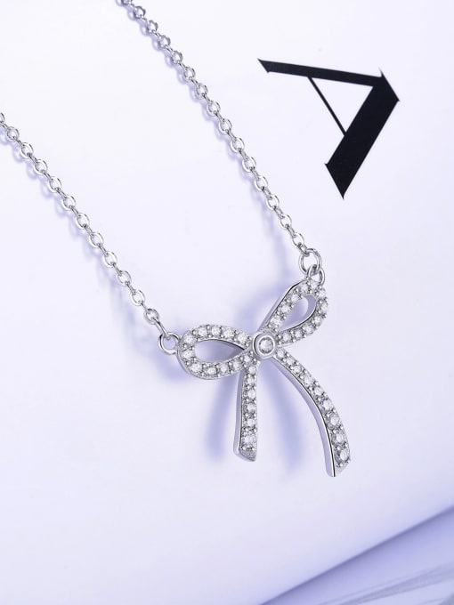One Silver All-match Bowknot Necklace 3