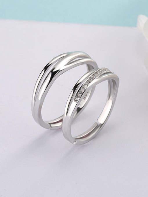 Eternal Opening to the Ring 925 Sterling Silver With Cubic Zirconia Simplistic  loves  Band Rings