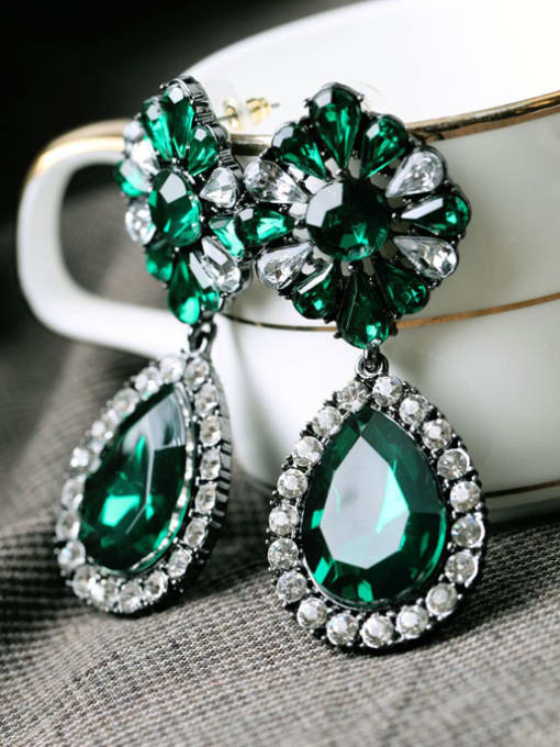 KM Artificial Stones Alloy Drop Chandelier earring 3