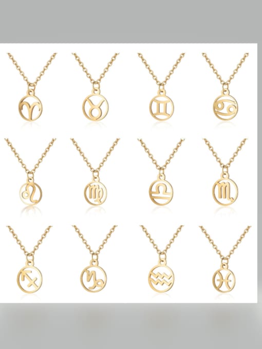 A set of 12 complete constellations Stainless Steel With Gold Plated constellation Necklaces