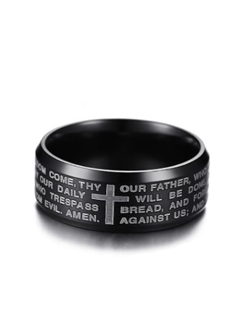 CONG Exquisite Black Gun Plated Titanium Ring 0