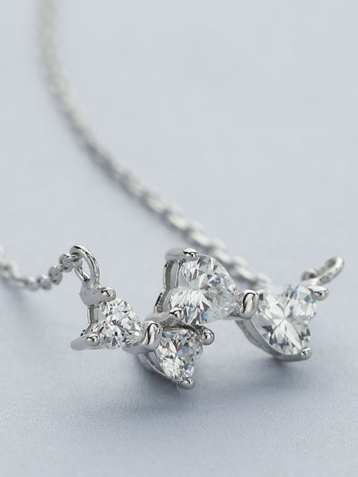 White S925 Silver Bowknot Necklace