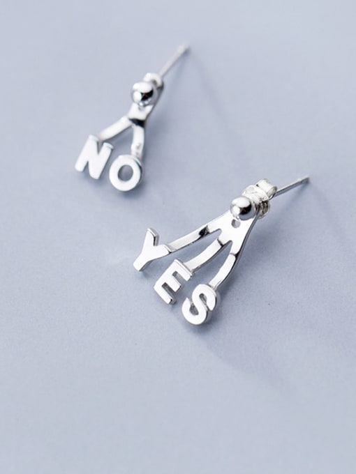 Rosh 925 Sterling Silver With Platinum Plated Cute Monogrammed Rear-mounted Earrings 0