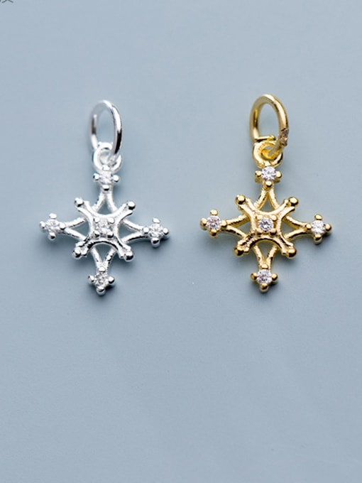 FAN 925 Sterling Silver With Cubic Zirconia  Fashion Cross Charms