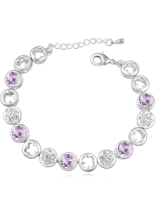 purple Fashion Cubic austrian Crystals Alloy Bracelet