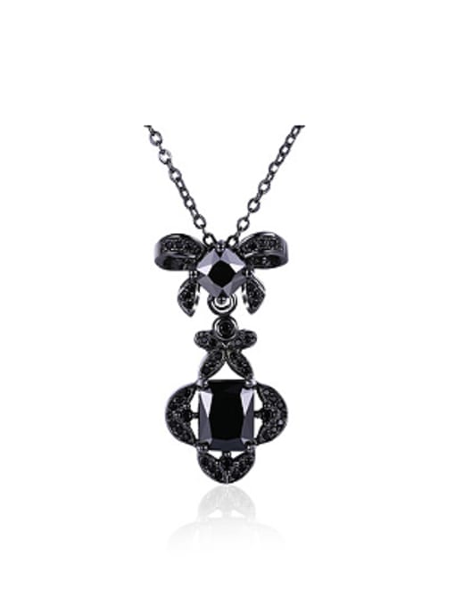 Black Fashion Zircon Flowery Women Necklace