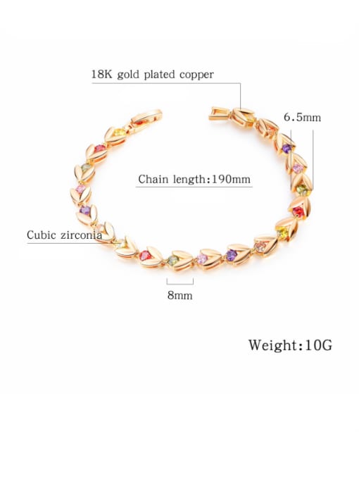 Open Sky Copper With Rose Gold Plated Fashion Heart Bracelets 2