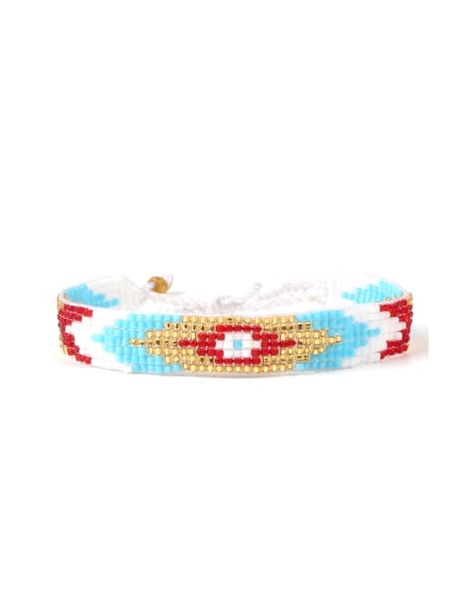 HB632-K Colorful Woven Glass Beads Women Bracelet