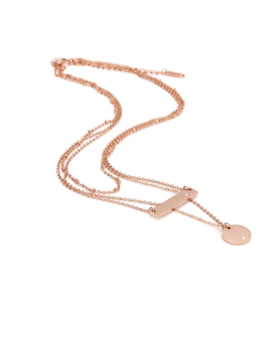 Rose Gold Three Layer Metal Sequins Stainless Steel Fine Necklace