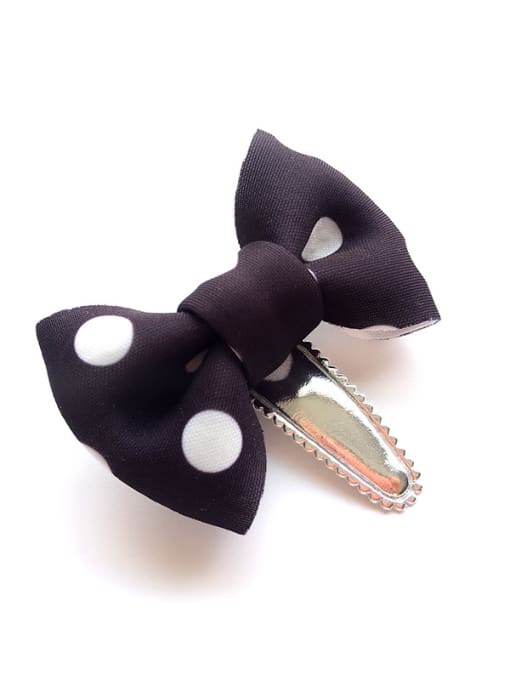 Black Background White Wave Point Color Bow Hair clip