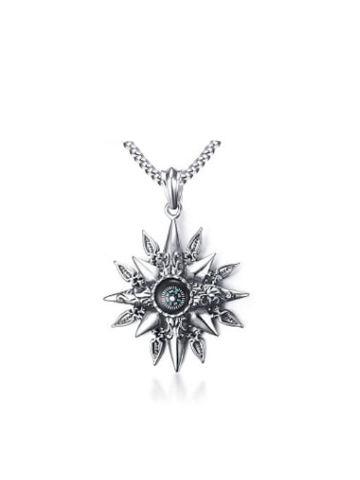 CONG Creative Compass Shaped Stainless Steel Pendant