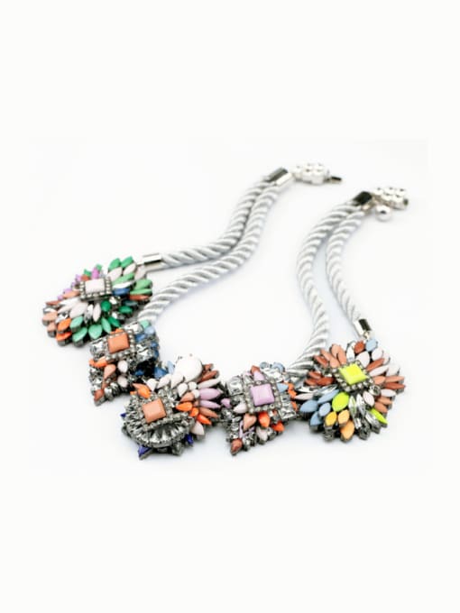 KM Fashion Colorful Rope Sweater Necklace 1