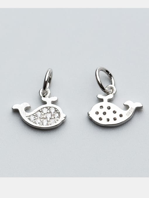 FAN 925 Sterling Silver With 18k Gold Plated Cute fish Charms 1