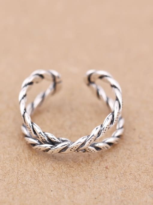 Peng Yuan Retro style Twisted Opening Midi Ring
