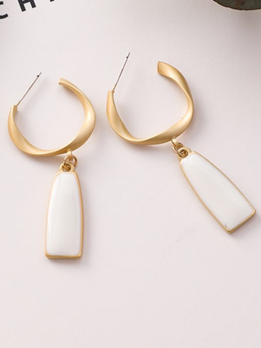 Girlhood Alloy With  Rose Gold Plated Simplistic Geometric Drop Earrings 3