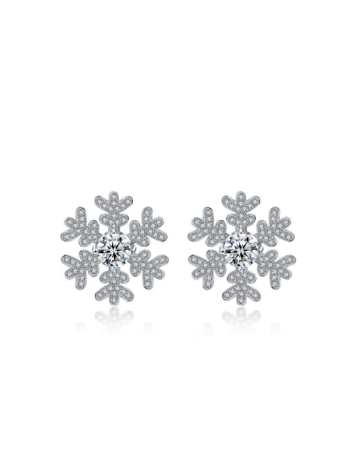kwan Micro Pave Zircons Snowflake Stud Earrings 0