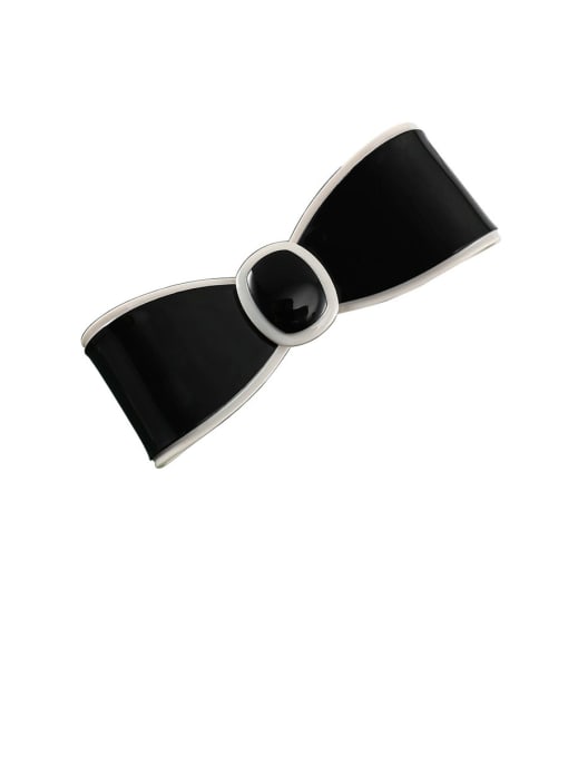 7.5cm-classic black Alloy With Cellulose Acetate  Fashion Bowknot Barrettes & Clips