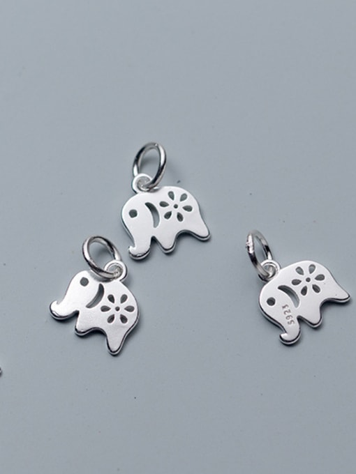 FAN 925 Sterling Silver With Silver Plated Trendy Animal Elephant Charms 0