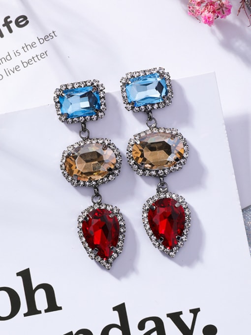 Girlhood Alloy With Gun Plated Vintage  Cubic Zirconia Party Drop Earrings 0